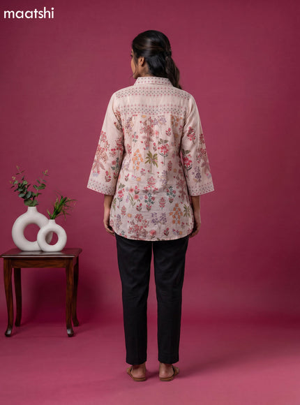 Brown Crepe Silk Ajrakh Printed Women Shirt