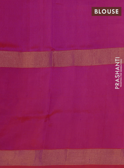 Pure uppada silk saree pink and dual shade of pinkish orange with zari woven buttas and long zari woven butta border
