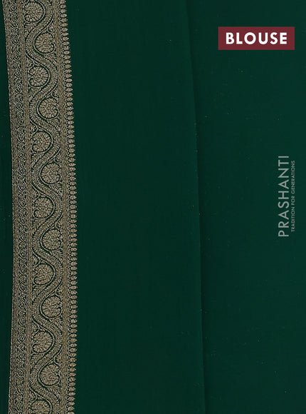 Banarasi georgette saree wine shade and green with allover woven buttas and woven border