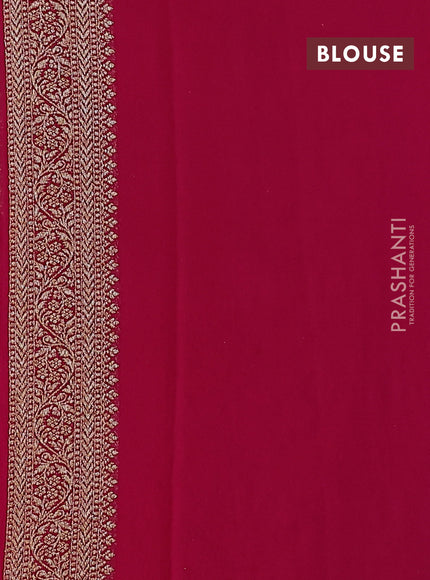 Banarasi georgette saree orange and pink with allover thread & zari weaves and woven border