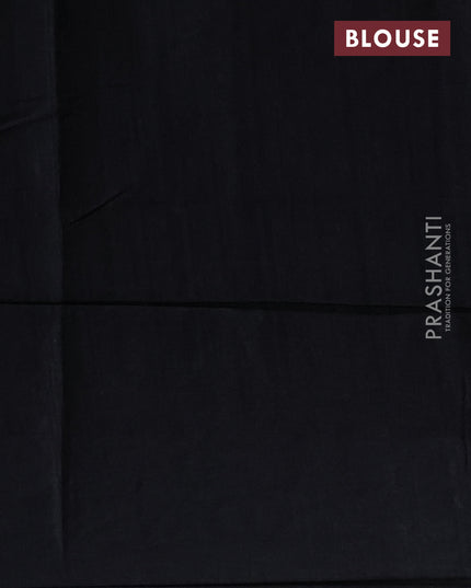 Semi tussar saree black with allover zari checked pattern and embroidery border