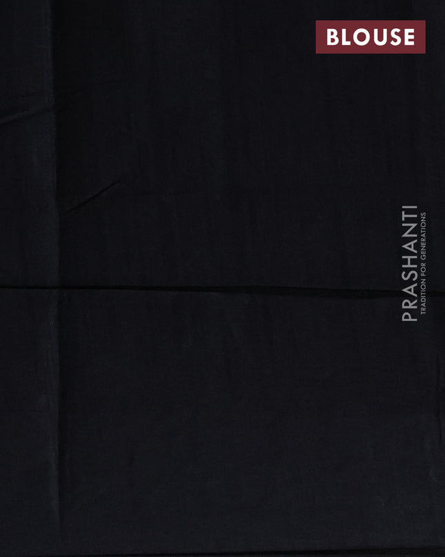 Semi tussar saree black with allover zari checked pattern and embroidery border