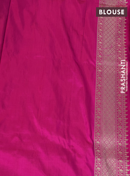 Banarasi uppada silk saree pink with allover zari woven brocade weaves and zari woven border