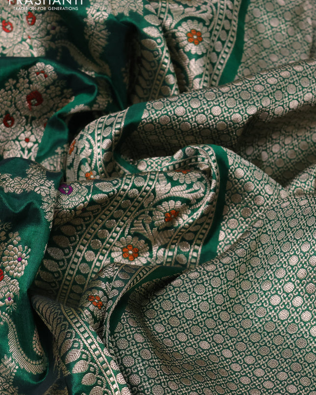 Banarasi uppada silk saree purple with allover zari woven brocade weaves and floral zari woven border