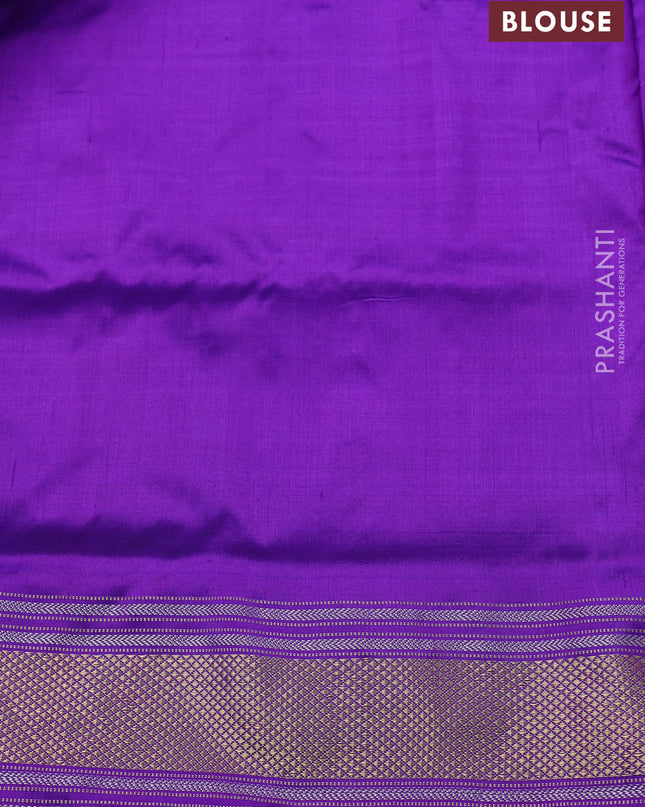 Pochampally silk saree lavender and purple with allover ikat weaves and zari woven border