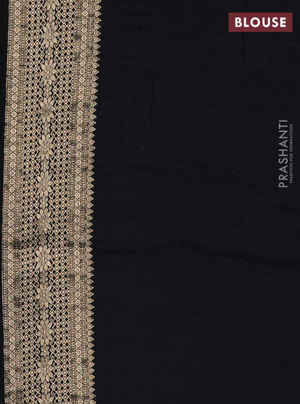 Crepe silk saree black with allover patola mina weaves & sequin work and zari woven border