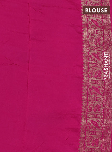 Crepe silk saree pink with allover mina weaves & sequin work and zari woven border