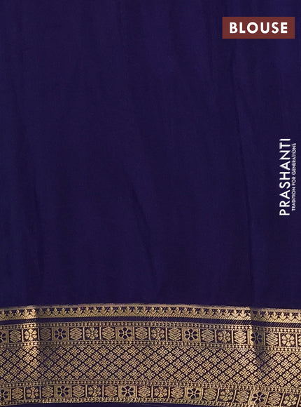 Semi mysore silk saree cs blue and navy blue with allover zari weaves and zari woven border