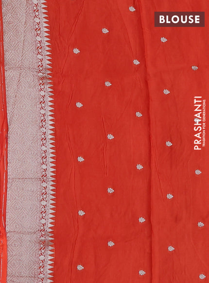 Art mushru silk saree orange with allover thread & zari woven jamdhani weaves and zari woven border