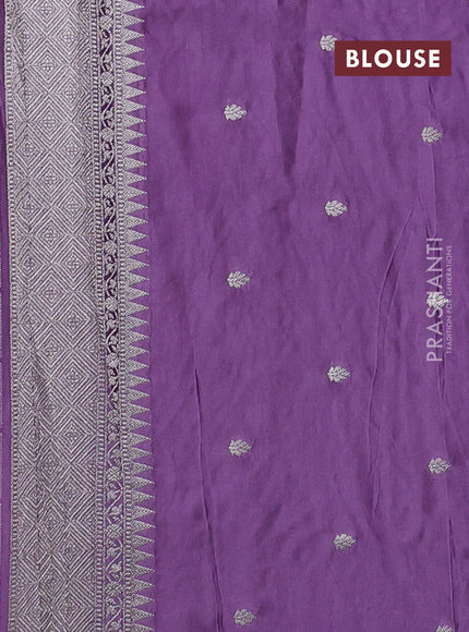 Art mushru silk saree lavender with allover thread & zari woven jamdhani weaves and zari woven border