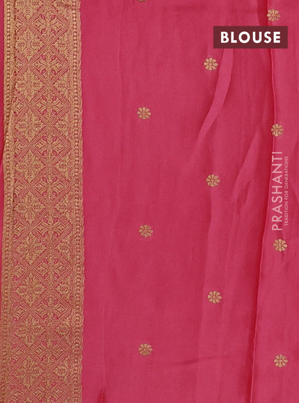 Art mushru silk saree peach pink with zari woven coin buttas and zari woven border
