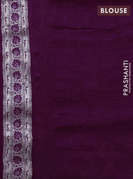 Banarasi raw silk saree wine shade with silver zari woven peacock buttas and thread & silver zari woven border
