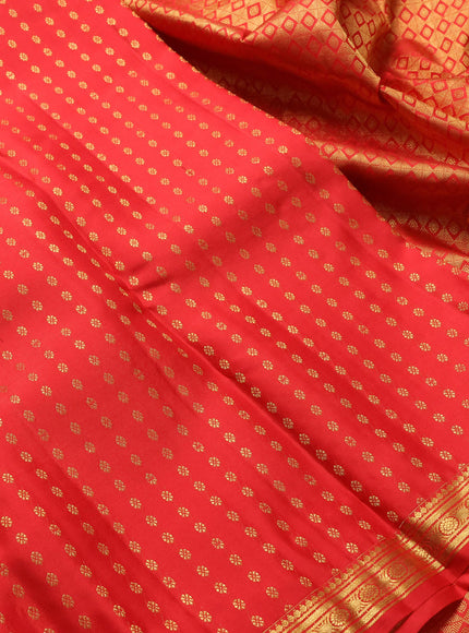Pure kanchipuram silk saree red with allover zari woven 1000 buttas and zari woven border