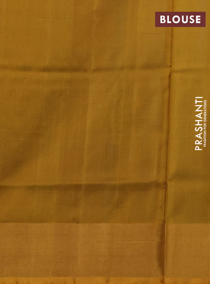Pure uppada silk saree cs blue and mustard yellow with allover silver & zari woven buttas and zari woven border
