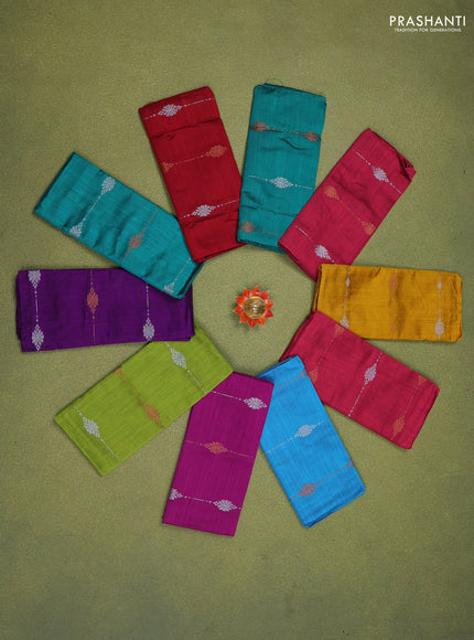 Raw silk blouse bits multi colour and pack of 10