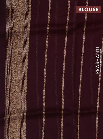 Banarasi organza silk saree maroon and wine shade with allover thread & zari woven buttas and banarasi style border