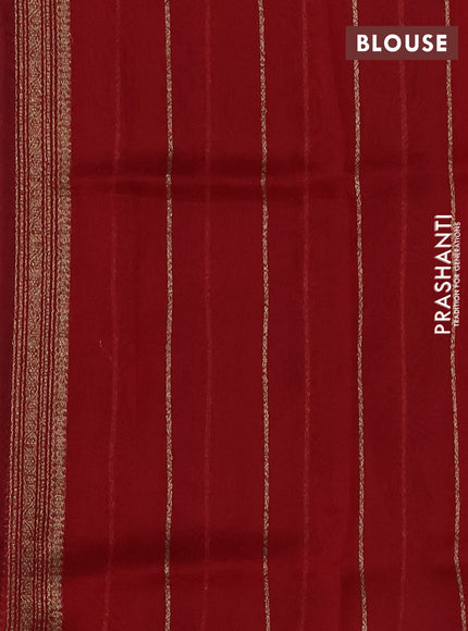 Banarasi organza silk saree black and maroon with allover thread & zari woven buttas and banarasi style border