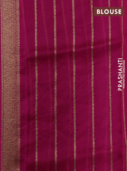 Banarasi organza silk saree violet and pink with allover thread & zari woven buttas and banarasi style border