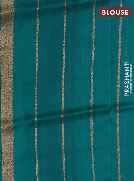 Banarasi organza silk saree pink and teal green with allover thread & zari woven buttas and banarasi style border