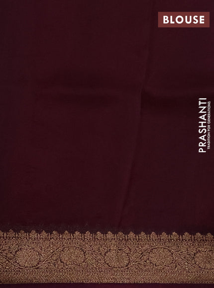 Banarasi organza silk saree maroon and wine shade with allover thread & zari woven buttas and banarasi style border