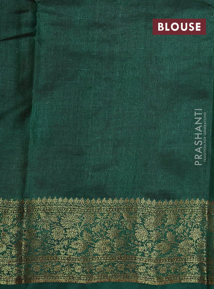 Banarasi tussar silk saree maroon and green with allover thread & zari woven buttas and woven border
