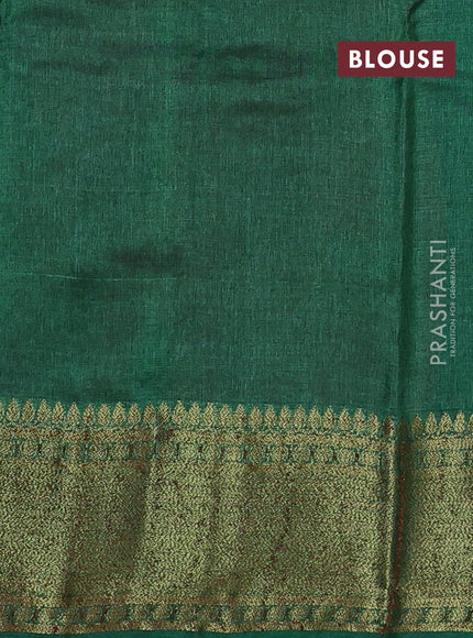 Banarasi tussar silk saree maroon and green with allover thread & zari woven buttas and woven border
