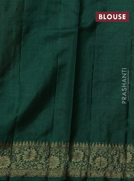 Banarasi tussar silk saree maroon and green with allover thread & zari weaves and woven border