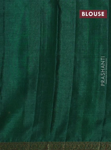 Banarasi tussar silk saree wine shade and green with allover thread & zari woven geomatric buttas and small woven border