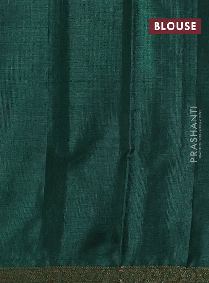 Banarasi tussar silk saree maroon and green with allover thread & zari woven geomatric buttas and small woven border