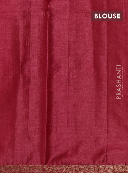 Banarasi tussar silk saree mustard yellow and maroon with allover thread & zari woven geomatric buttas and small woven border