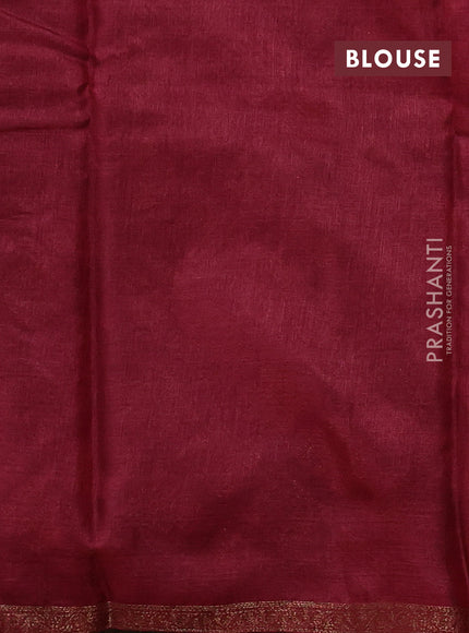 Banarasi tussar silk saree brown and maroon with allover thread & zari woven geomatric buttas and small woven border