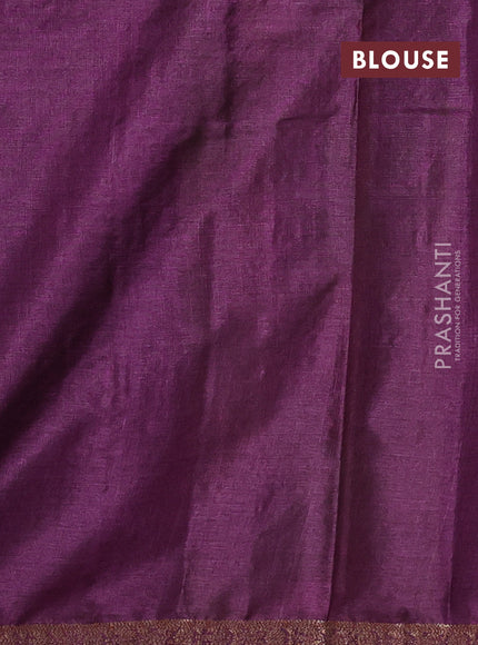 Banarasi tussar silk saree mehendi green and wine shade with allover thread & zari woven buttas and small woven border