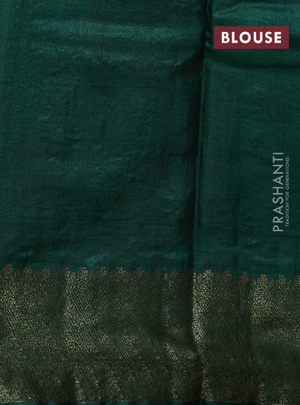 Banarasi tussar silk saree maroon and green with allover thread & zari woven buttas and woven border