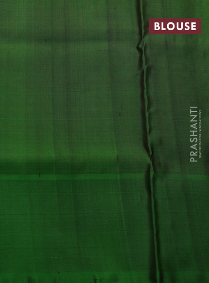 Venkatagiri silk saree orange and green with allover silver zari woven buttas and simple border
