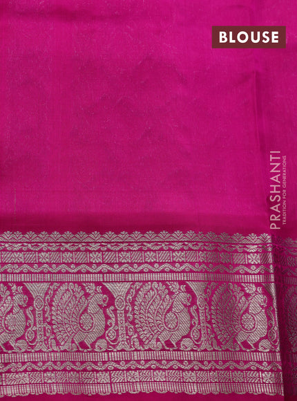 Venkatagiri silk saree purple and pink with allover silver & zari woven buttas and zari woven border