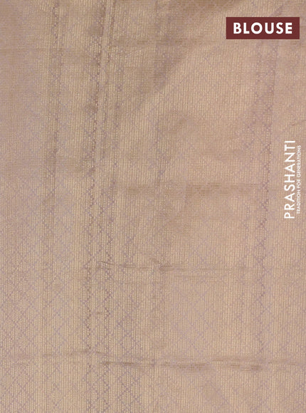 Banarasi tissue uppada silk saree pastel pink with allover thread & zari zig zag weaves and zari woven border