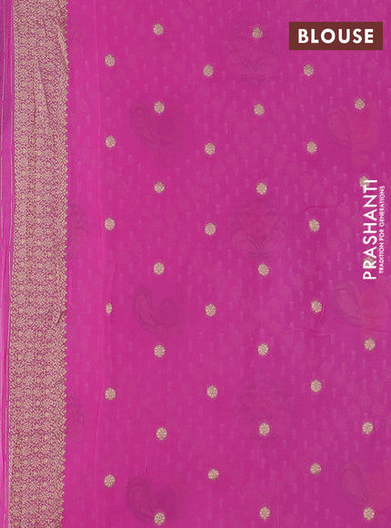 Banarasi semi georgette saree pink with allover thread & zari woven buttas and zari woven border