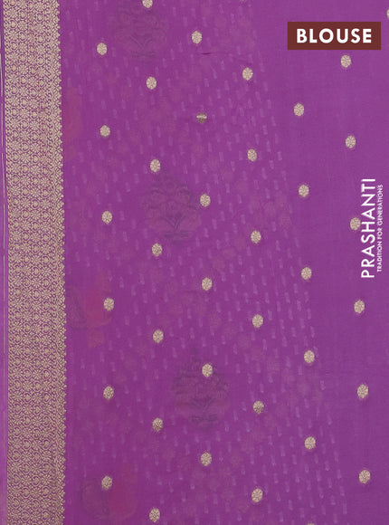 Banarasi semi georgette saree lavender with allover thread & zari woven buttas and zari woven border