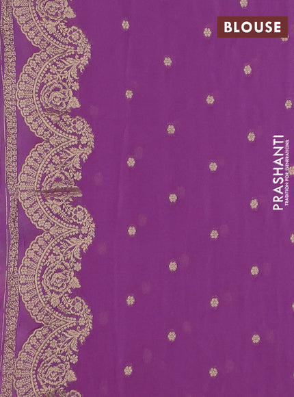 Banarasi semi georgette saree lavender with allover thread & zari weaves and woven border