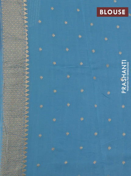Banarasi semi georgette saree pastel blue with allover thread & zari weaves and woven border