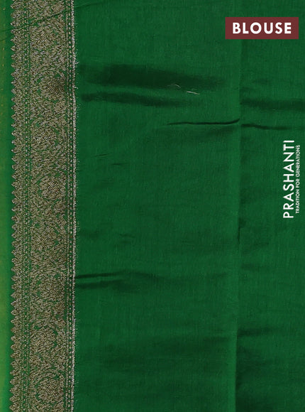 Chiniya silk saree mustard yellow and green with allover thread & zari woven buttas and woven border