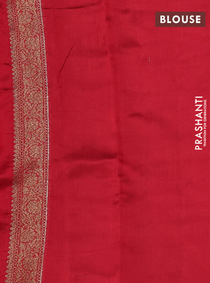 Chiniya silk saree green and maroon with allover thread & zari woven buttas and woven border