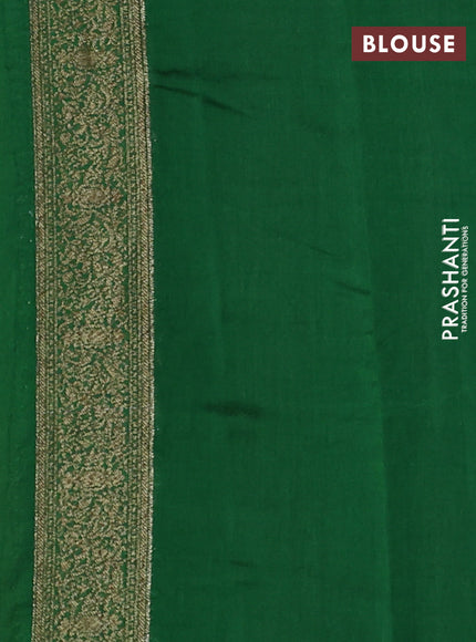 Chiniya silk saree mustard yellow and green with allover thread & zari woven buttas and woven border