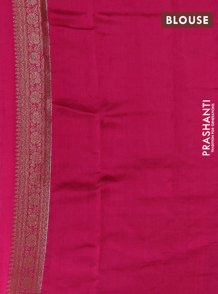 Chiniya silk saree peacock blue and dark pink with allover thread & zari woven buttas and woven border