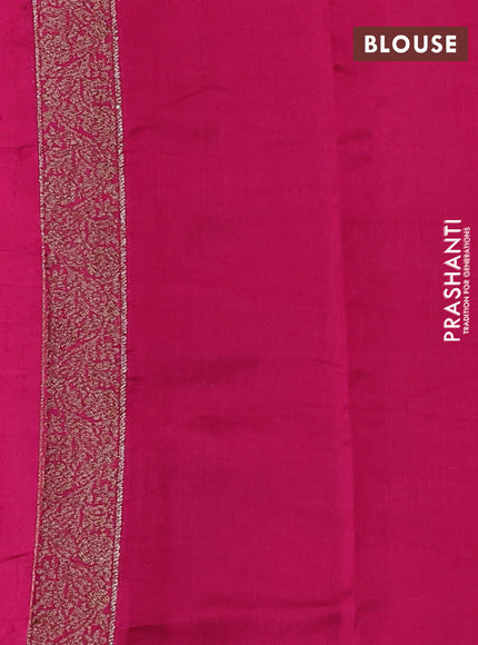 Chiniya silk saree peacock blue and magenta pink with allover thread & zari woven buttas and woven border