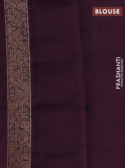 Chiniya silk saree maroon and coffee brown with allover thread & zari woven buttas and woven border
