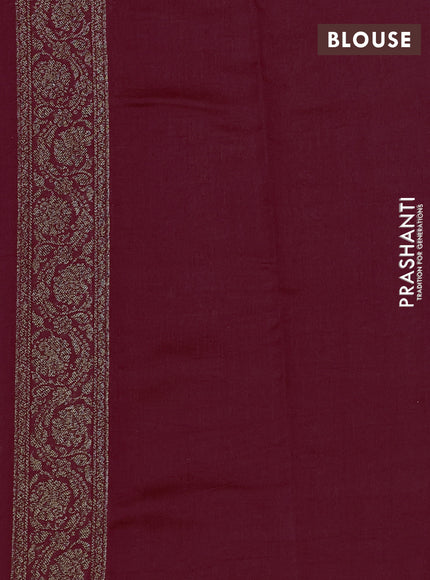 Chiniya silk saree green and maroon with allover thread & zari woven buttas and woven border