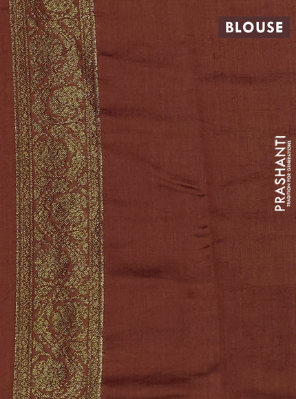 Chiniya silk saree wine shade and maroon with allover thread & zari woven buttas and woven border