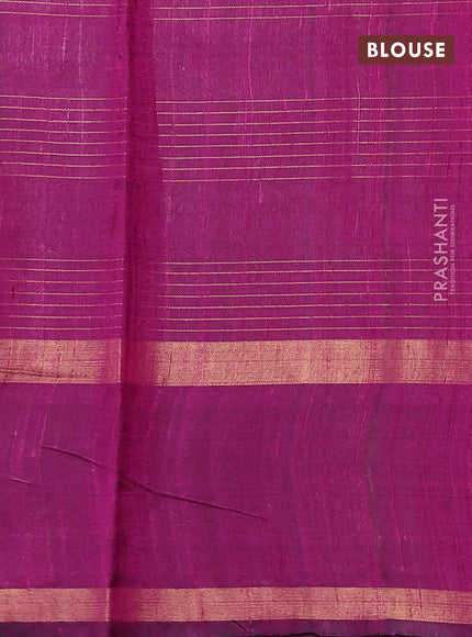 Pure dupion silk saree violet and magenta pink with allover zari checked pattern and rettapet zari woven butta border