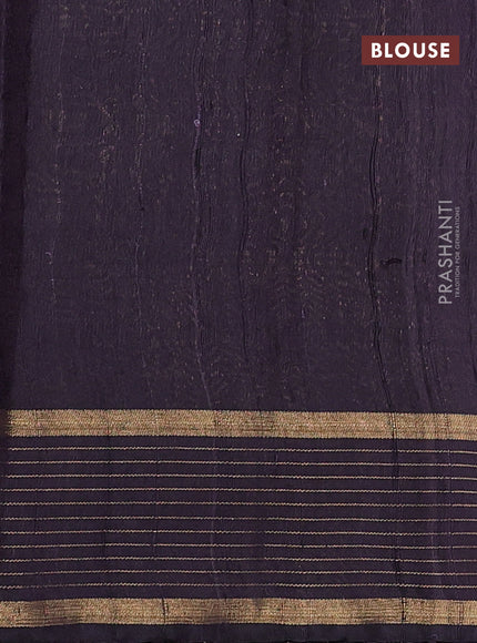 Pure dupion silk saree rust shade and black with zari woven buttas and zari woven border
